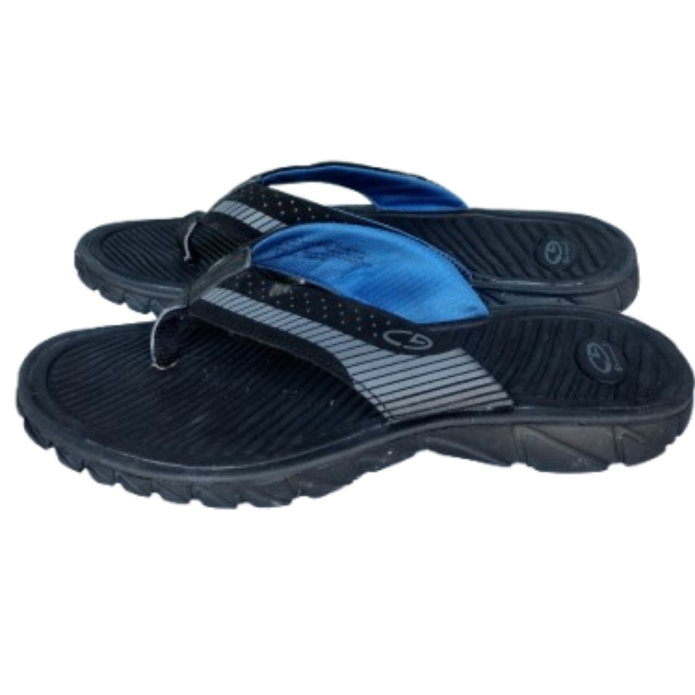 Champion C9 Sandals Men's Size  7/8 Cushion Fit Slide  Slip On Flats Black Blue